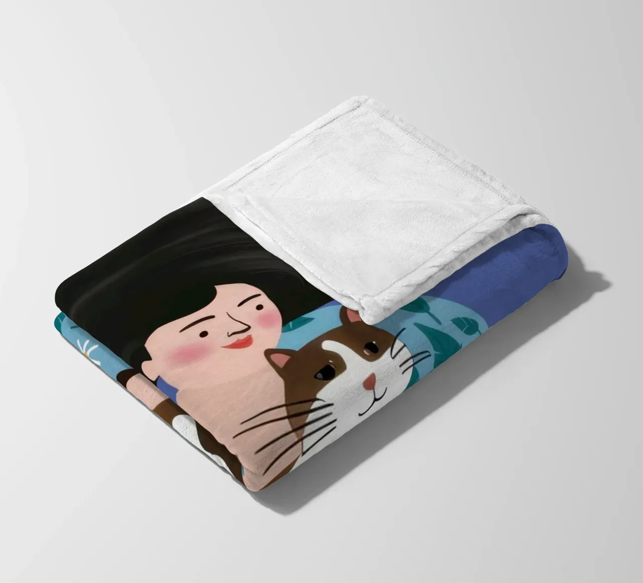 Sonno floreale felino coperta in pile da Prism Ritual