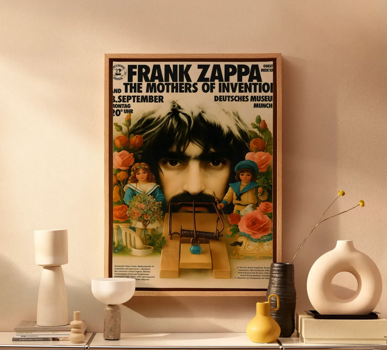 Frank Zappa - Mothers Of Invention, Wembley 1973 tela con Cornice a cassetta da DGUnder