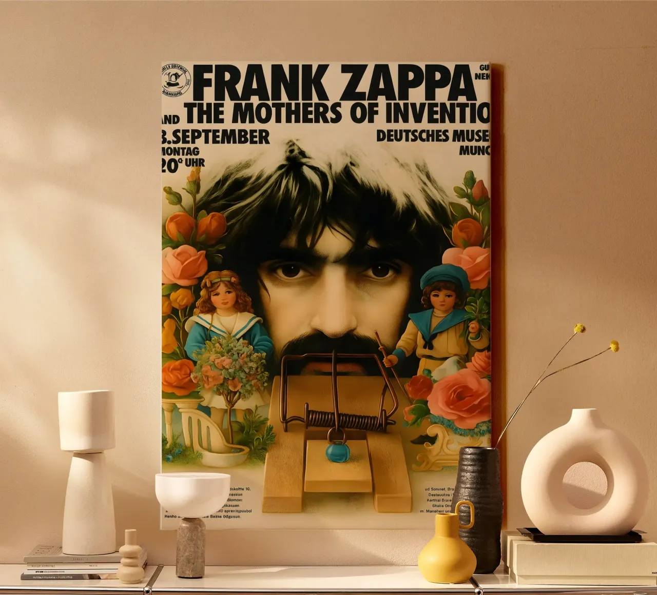 Frank Zappa - Mothers Of Invention, Wembley 1973 tela con Cornice a cassetta da DGUnder
