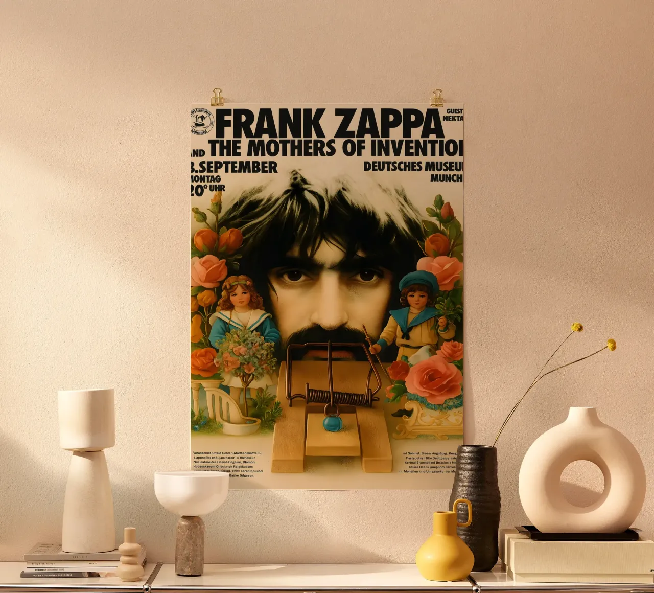 Frank Zappa - Mothers Of Invention, Wembley 1973 poster con telaio in plastica da DGUnder