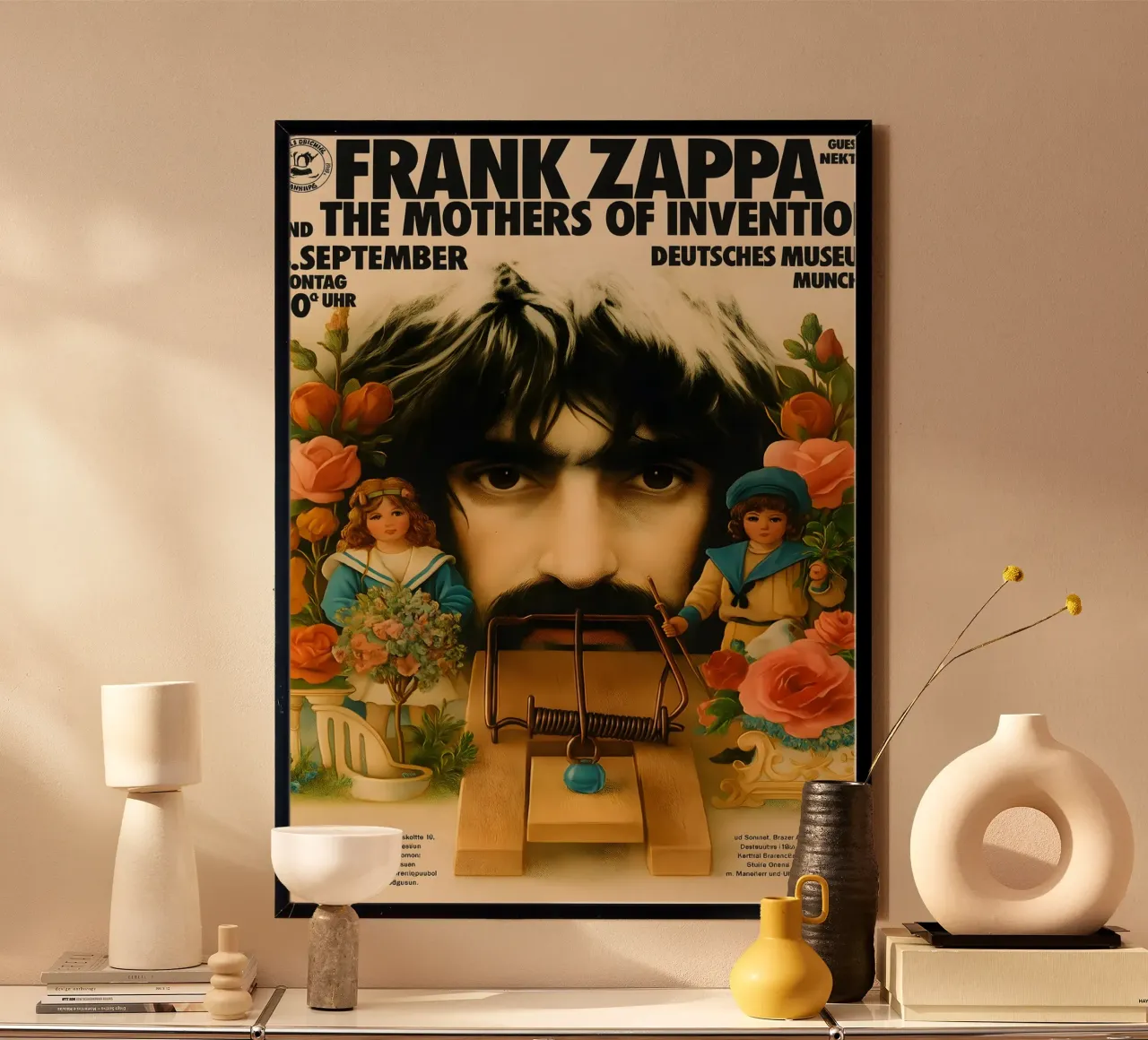 Frank Zappa - Mothers Of Invention, Wembley 1973 poster con telaio in plastica da DGUnder