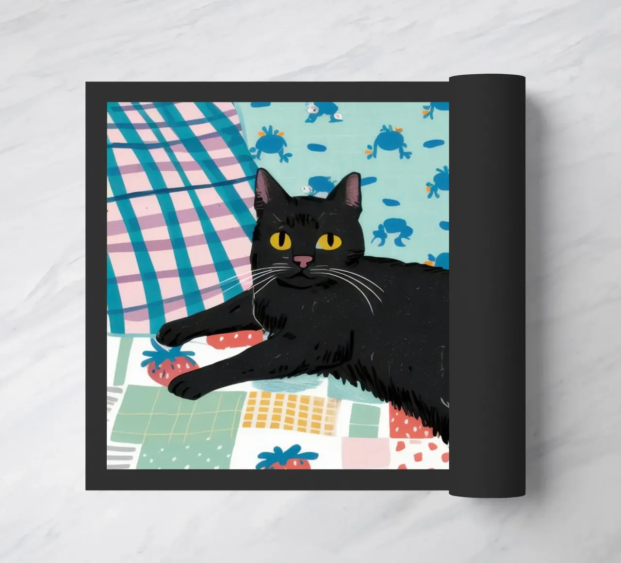 Il divano del gatto nero zerbino da Flock Reverie
