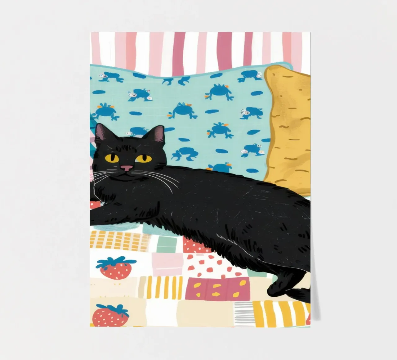 The Black Cat Couch sticker sheet by Flock Reverie