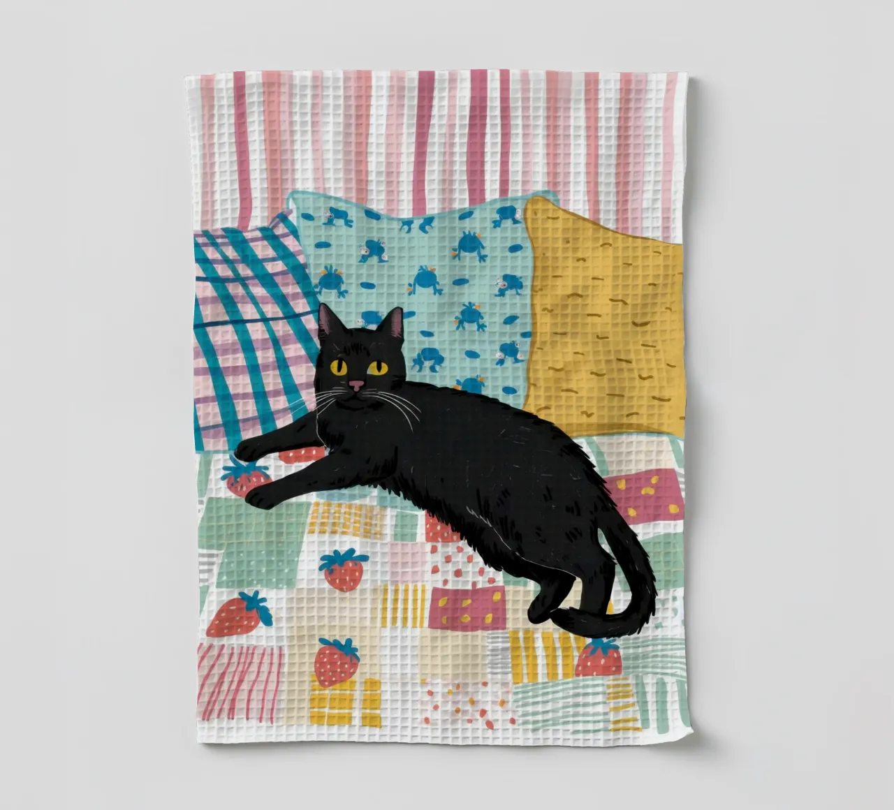 Die Schwarze Katze Couch Geschirrtuch von Flock Reverie