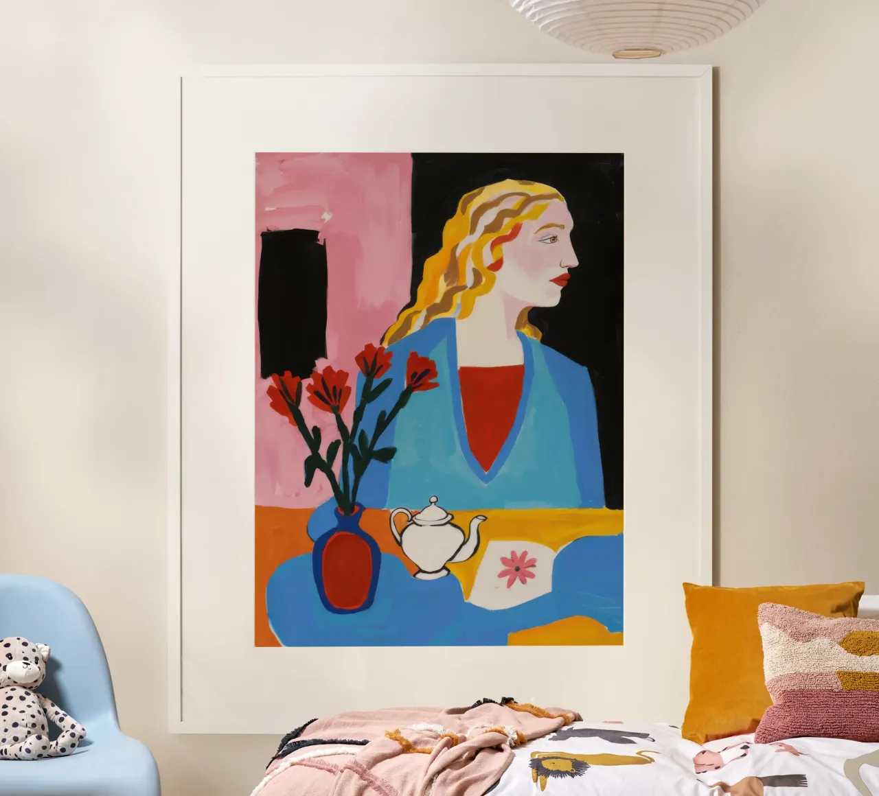 Frau in blauer Pose Hahnemühle von Veil Maya