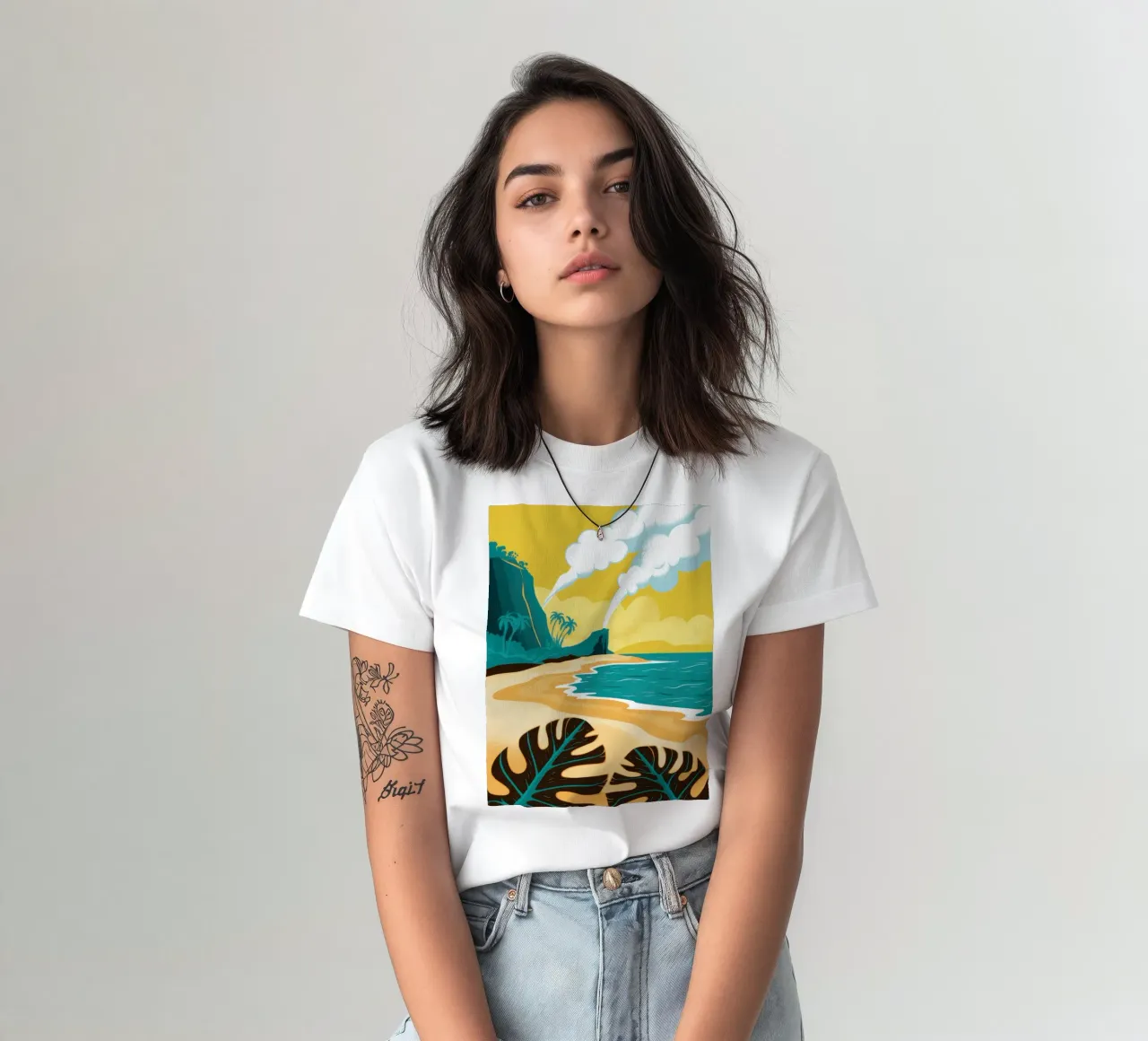 Vulcano che fuma riva t-shirt da Prism Ritual