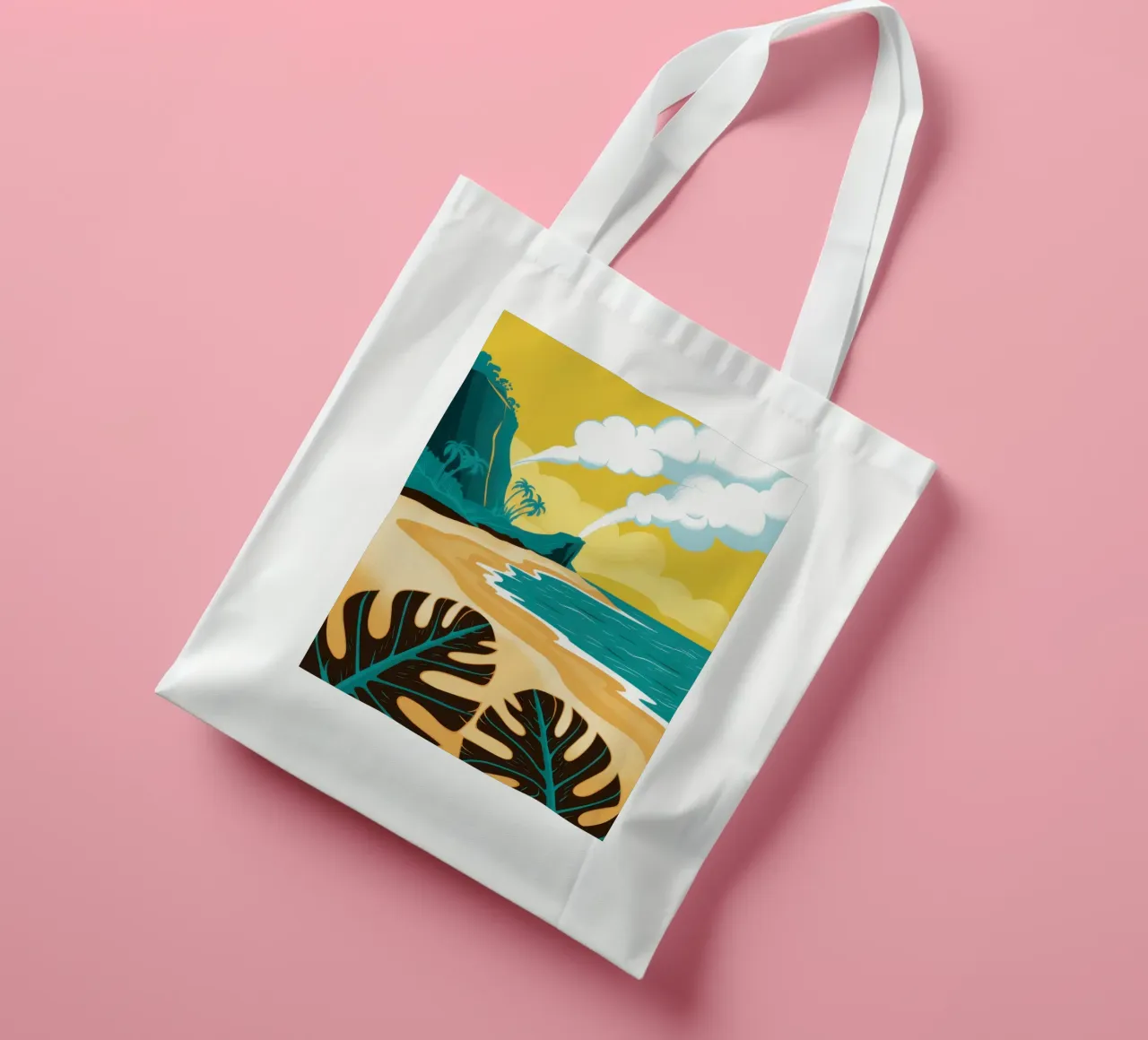 Volcano Smoking Shore tote bag by Prism Ritual