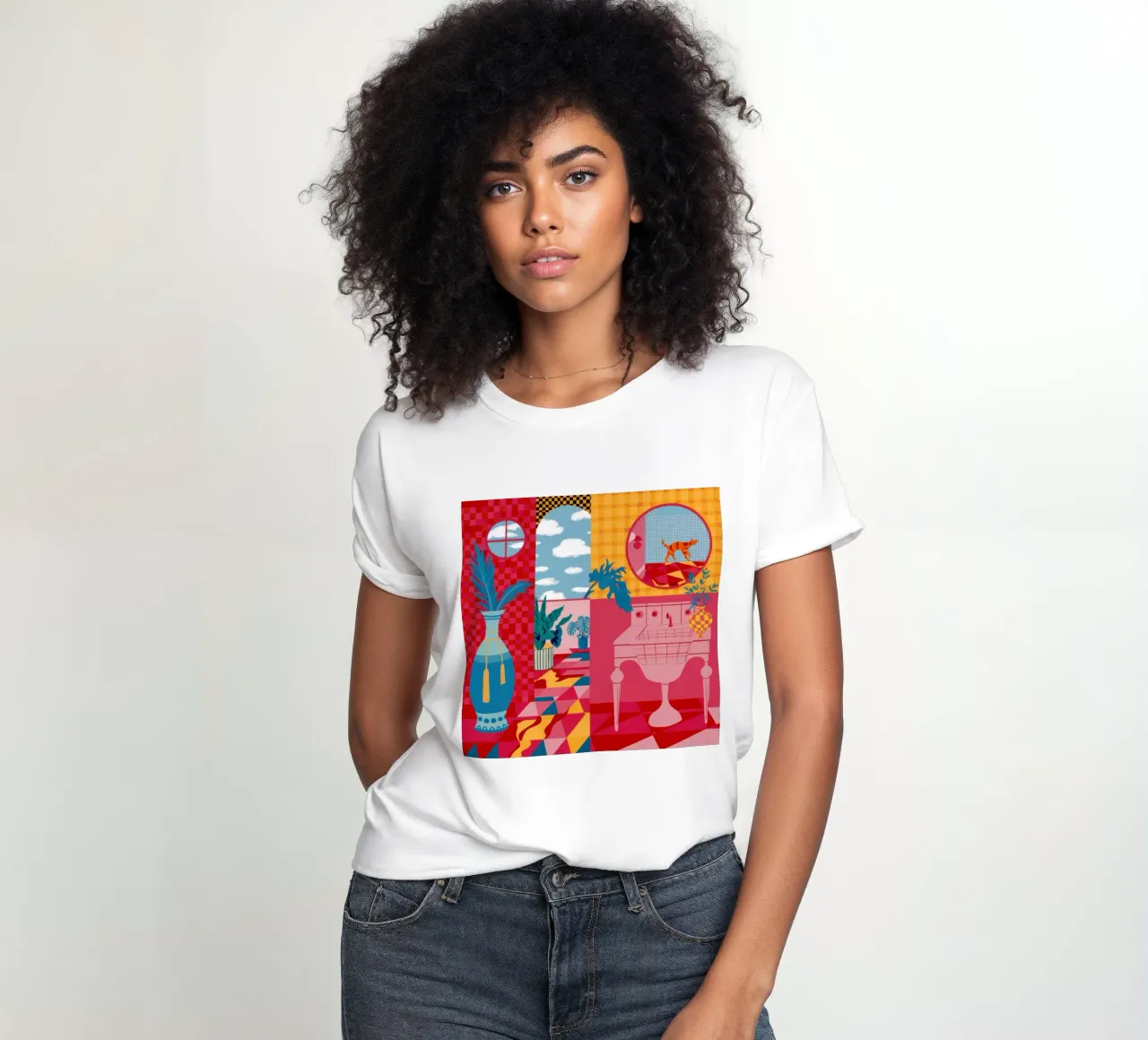 Medley di stanze massimaliste t-shirt da donna da Veil Maya