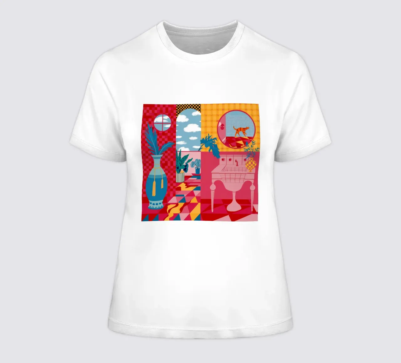 Medley di stanze massimaliste t-shirt da donna da Veil Maya