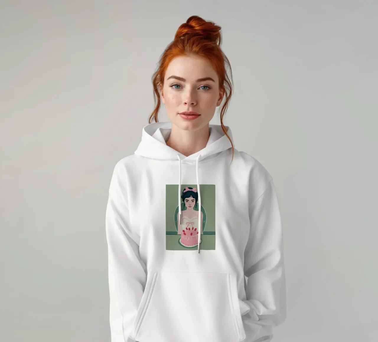 The Girl and the Cake hoodie by Flock Reverie