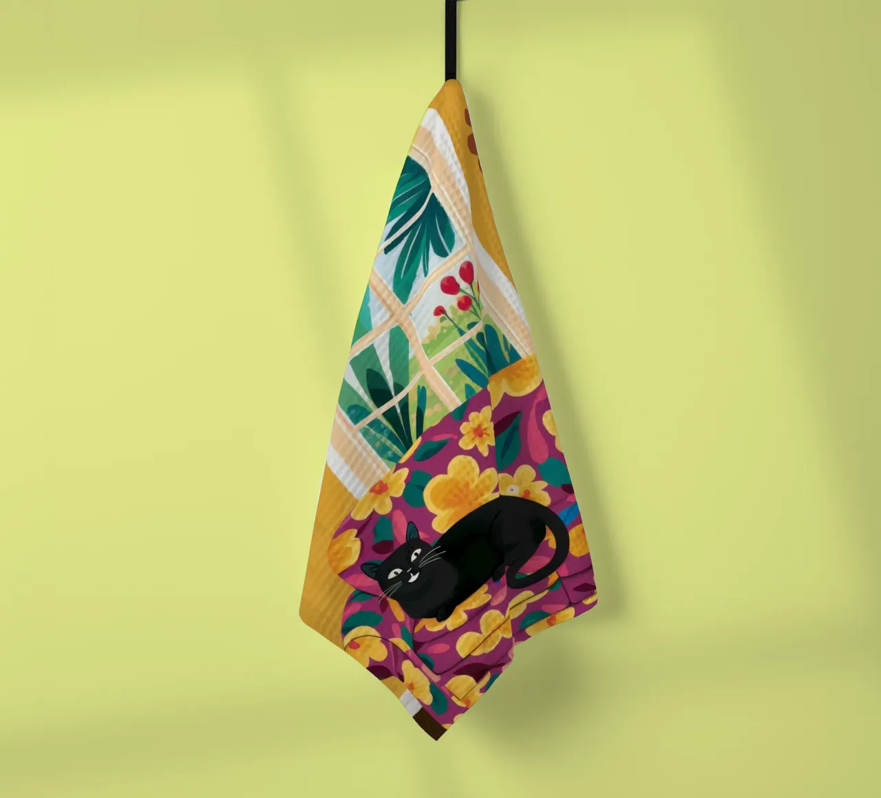 Chair Calico Dream tea towel by Prism Ritual