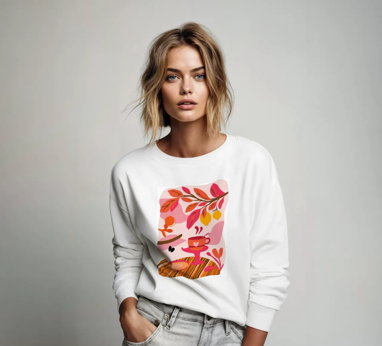Persimmon Coffee Pause sweatshirt by Prism Ritual