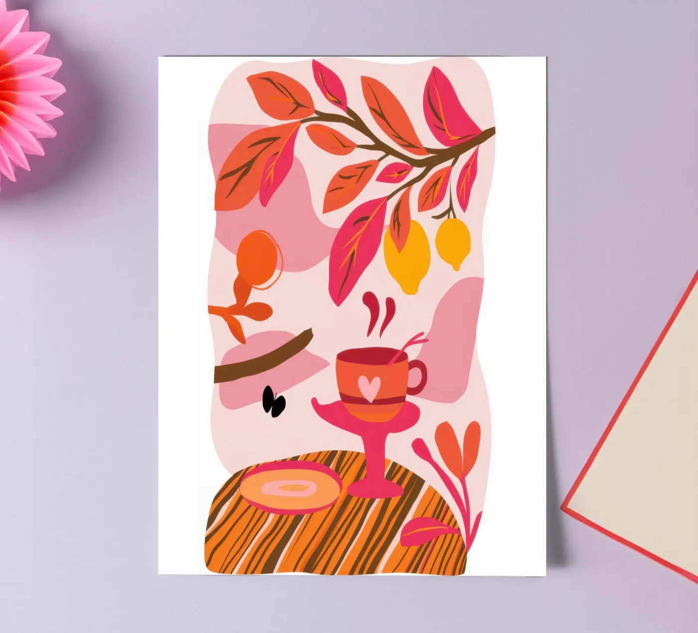 Persimmon Coffee Pause sticker sheet by Prism Ritual