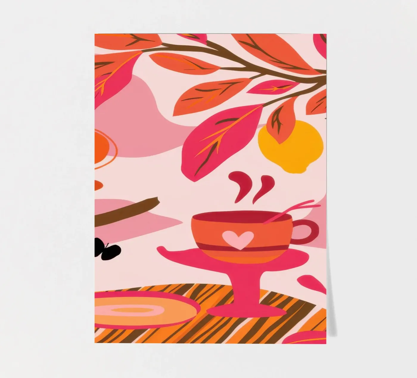 Persimmon Coffee Pause sticker sheet by Prism Ritual