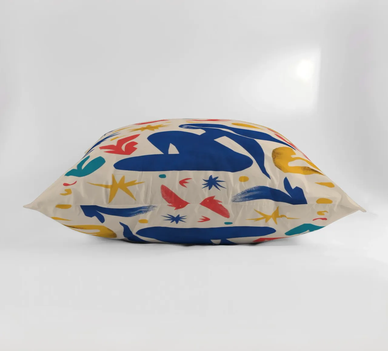 Dance of the Blue Nude decorative cushion by Flock Reverie