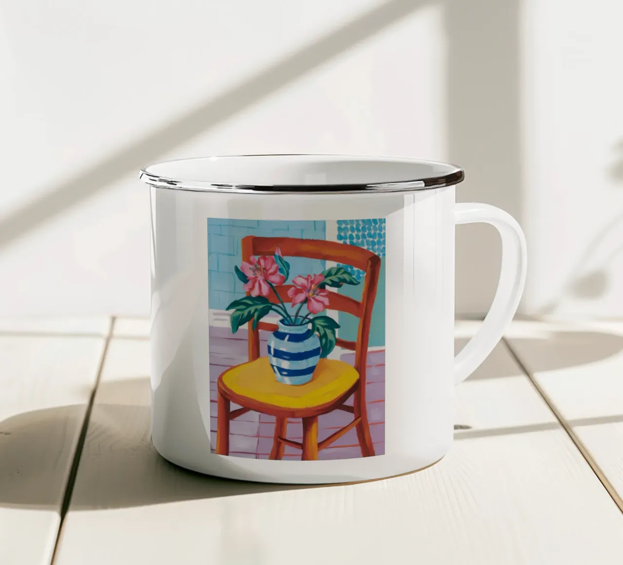 Chair Lily Stillness enamel mug by Prism Ritual