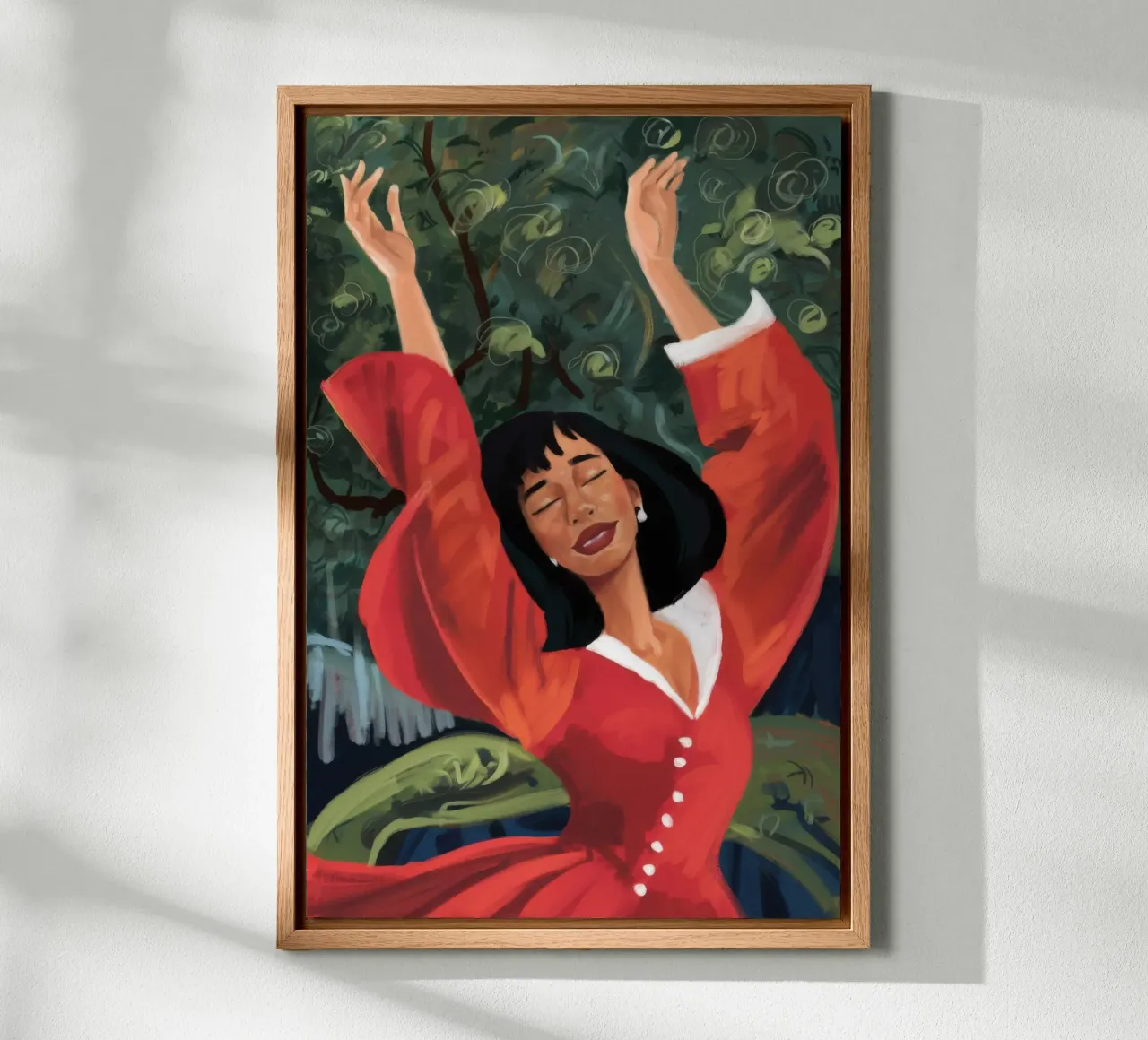 Vreugdevolle dans van bevrijding canvas van Veil Maya