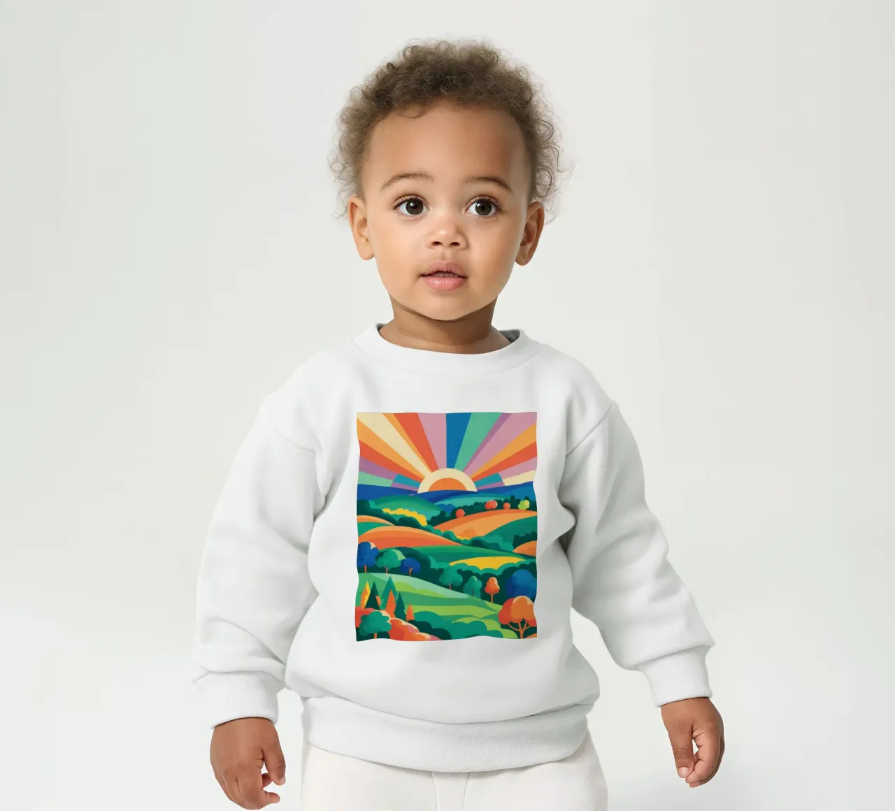 Arcobaleno su colline ondulate felpa neonato da Veil Maya