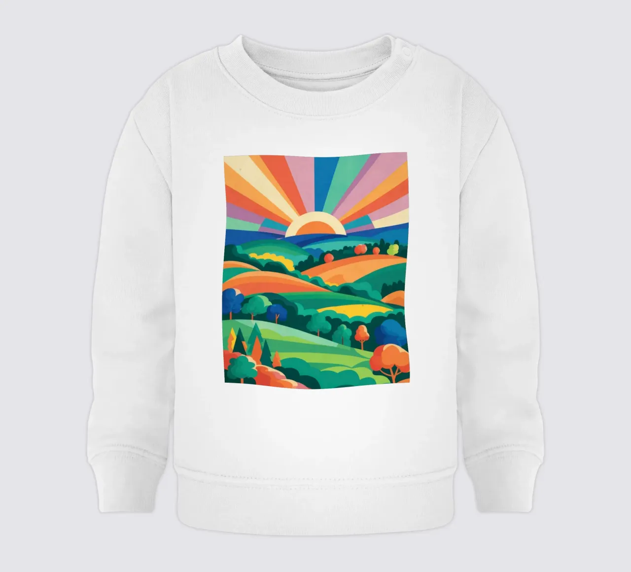 Arcobaleno su colline ondulate felpa neonato da Veil Maya