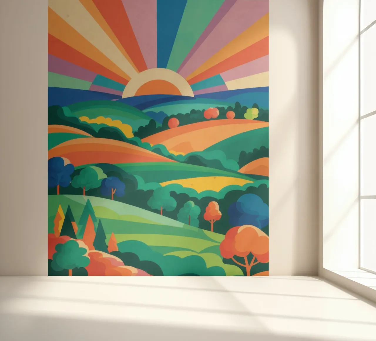 Rainbow Over Rolling Hills photo wallpaper by Veil Maya