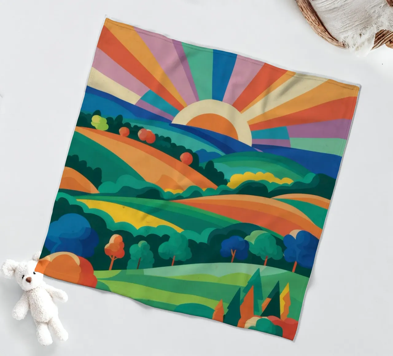 Arcobaleno su colline ondulate coperta in pile da Veil Maya