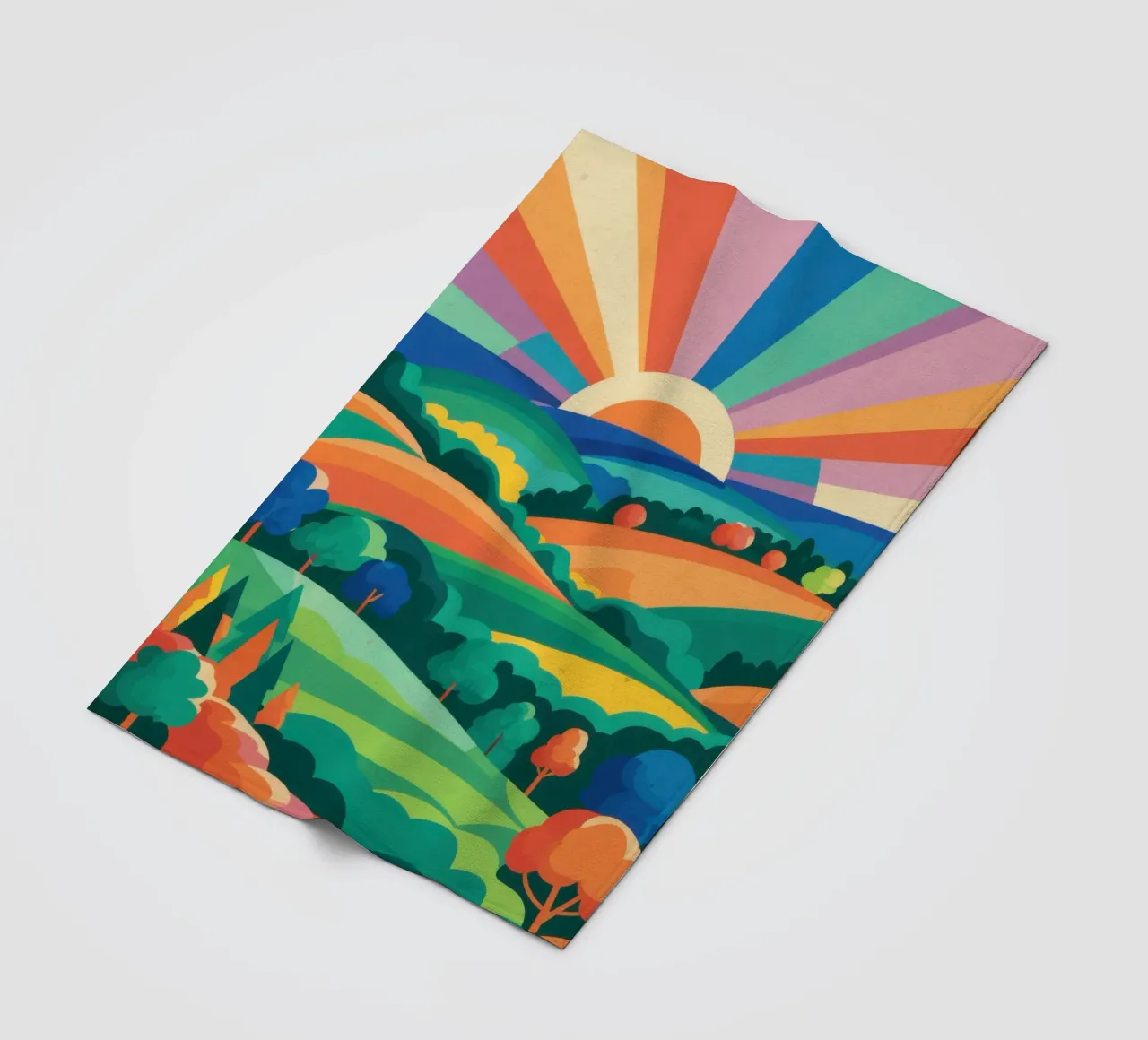 Arcobaleno su colline ondulate coperta in pile da Veil Maya