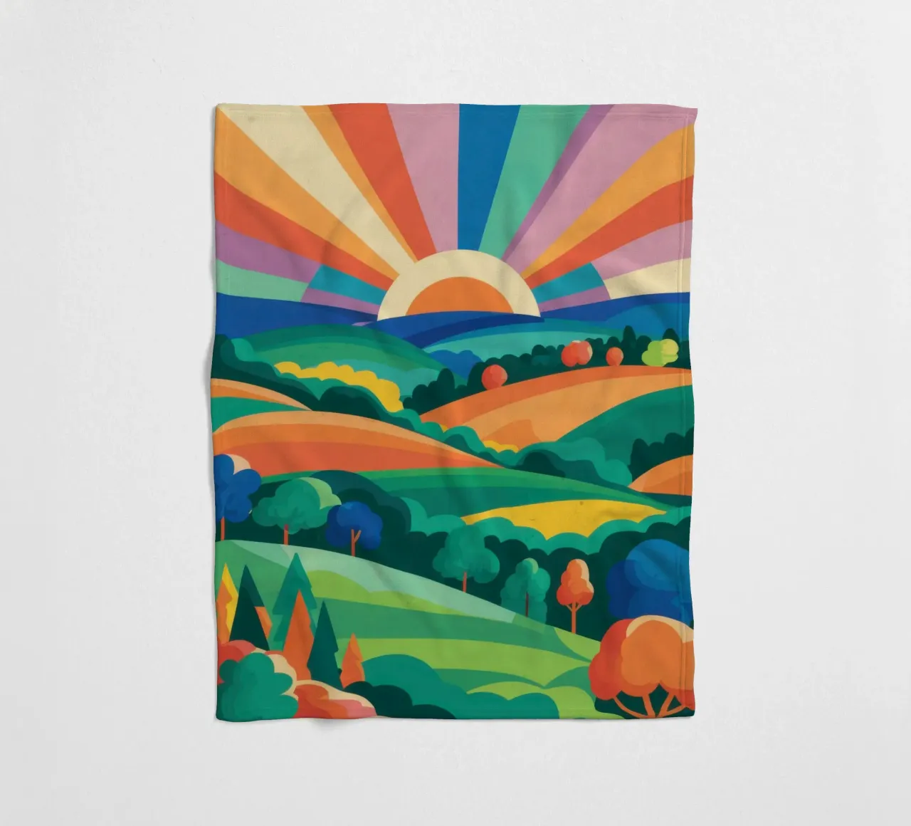 Arcobaleno su colline ondulate coperta in pile da Veil Maya