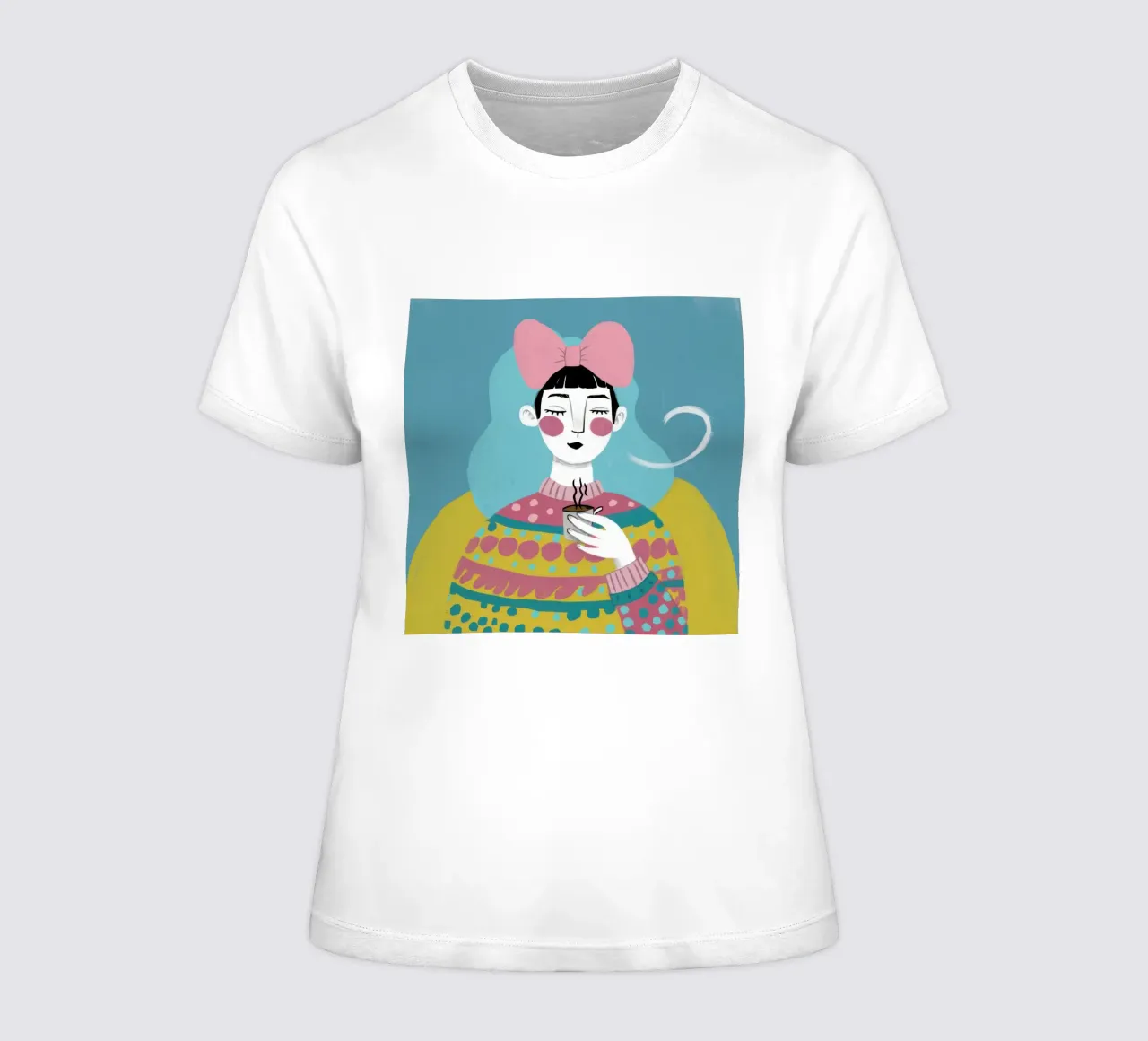 Tazza a righe Sorso tranquillo t-shirt da donna da Prism Ritual