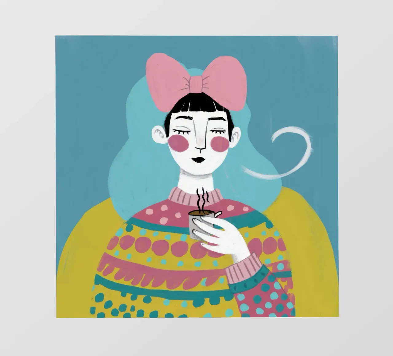 Tazza a righe Sorso tranquillo telo in pvc da Prism Ritual