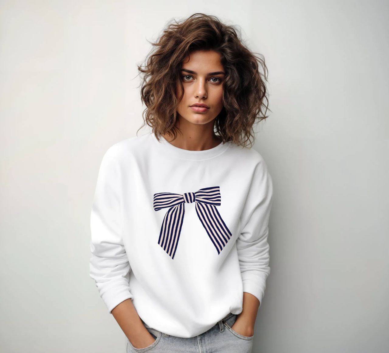 Striped Bow felpa da Maren Gross