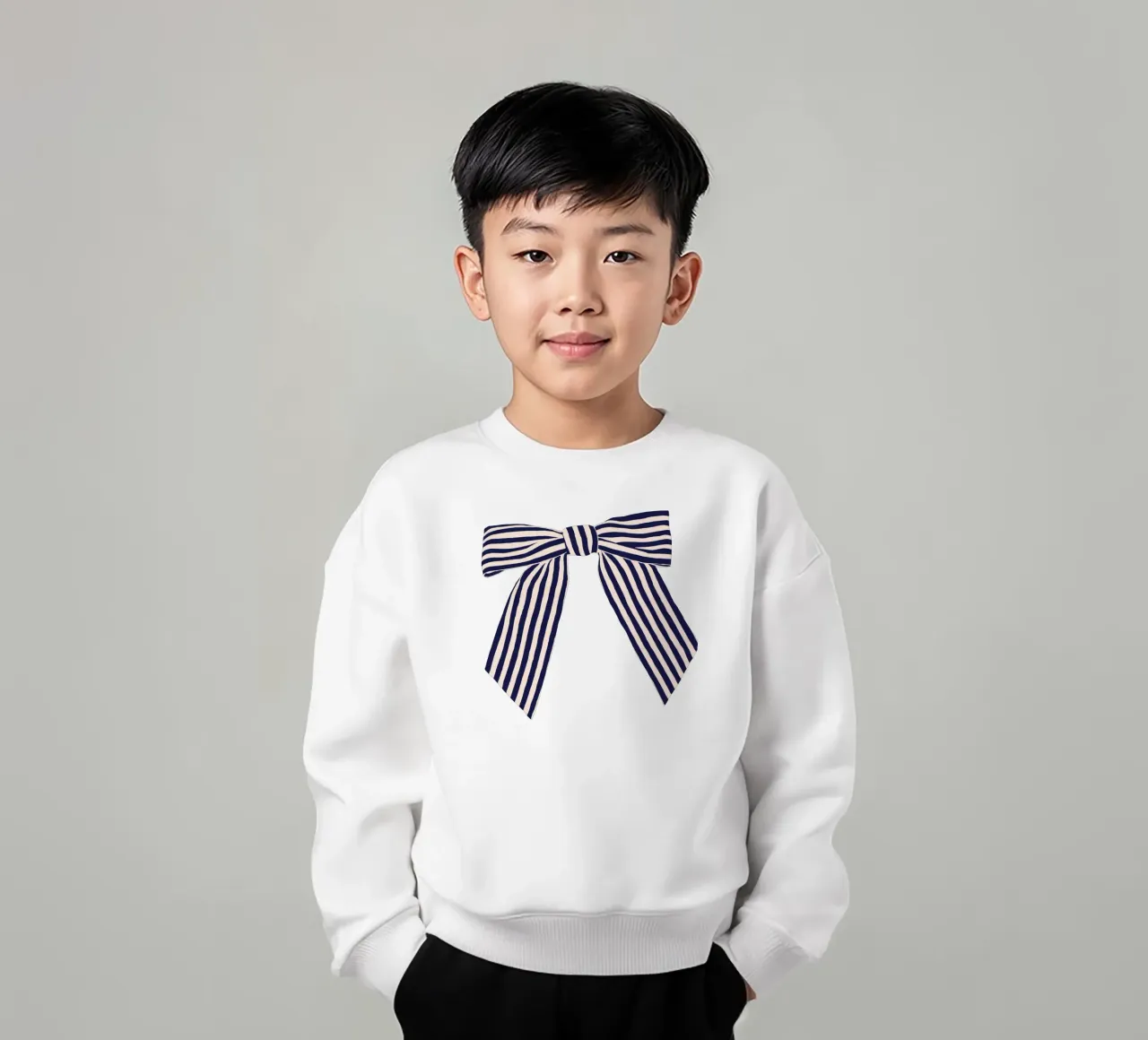 Striped Bow felpa bambino da Maren Gross