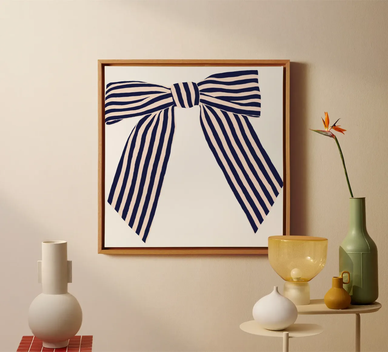 Striped Bow tela con Cornice a cassetta da Maren Gross