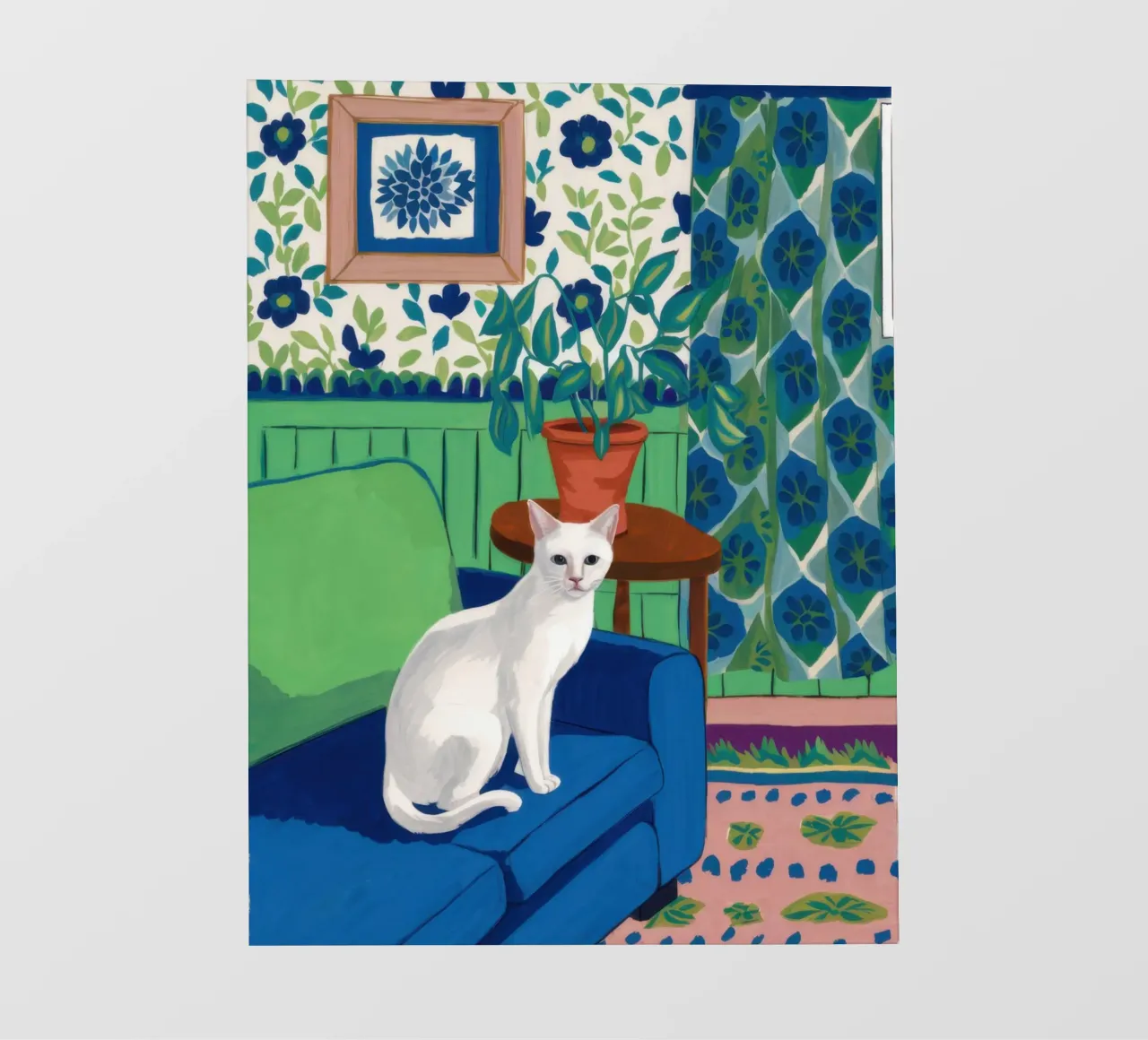 Witte kat houding backlit folie van Flock Reverie