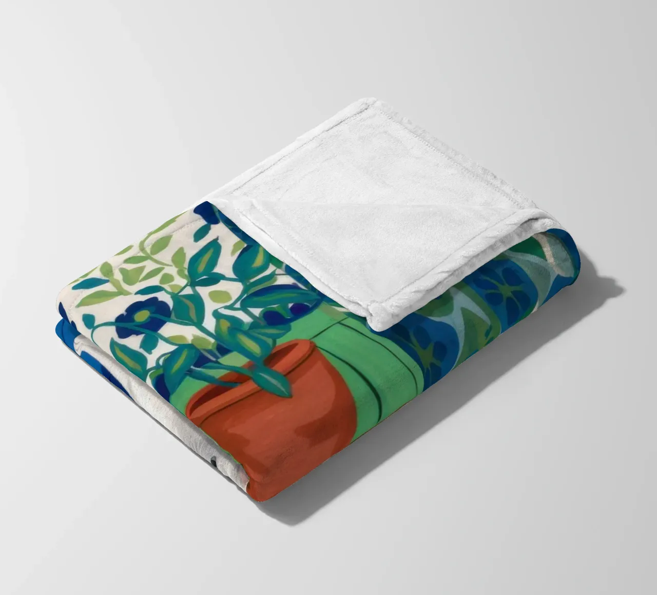 White Cat Repose fleece blanket by Flock Reverie