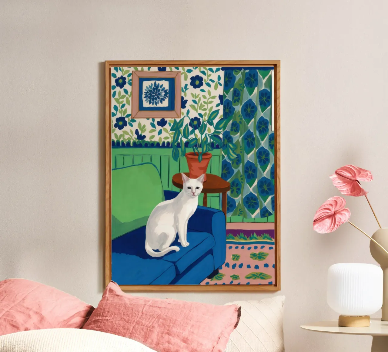 White Cat Repose forex plate by Flock Reverie