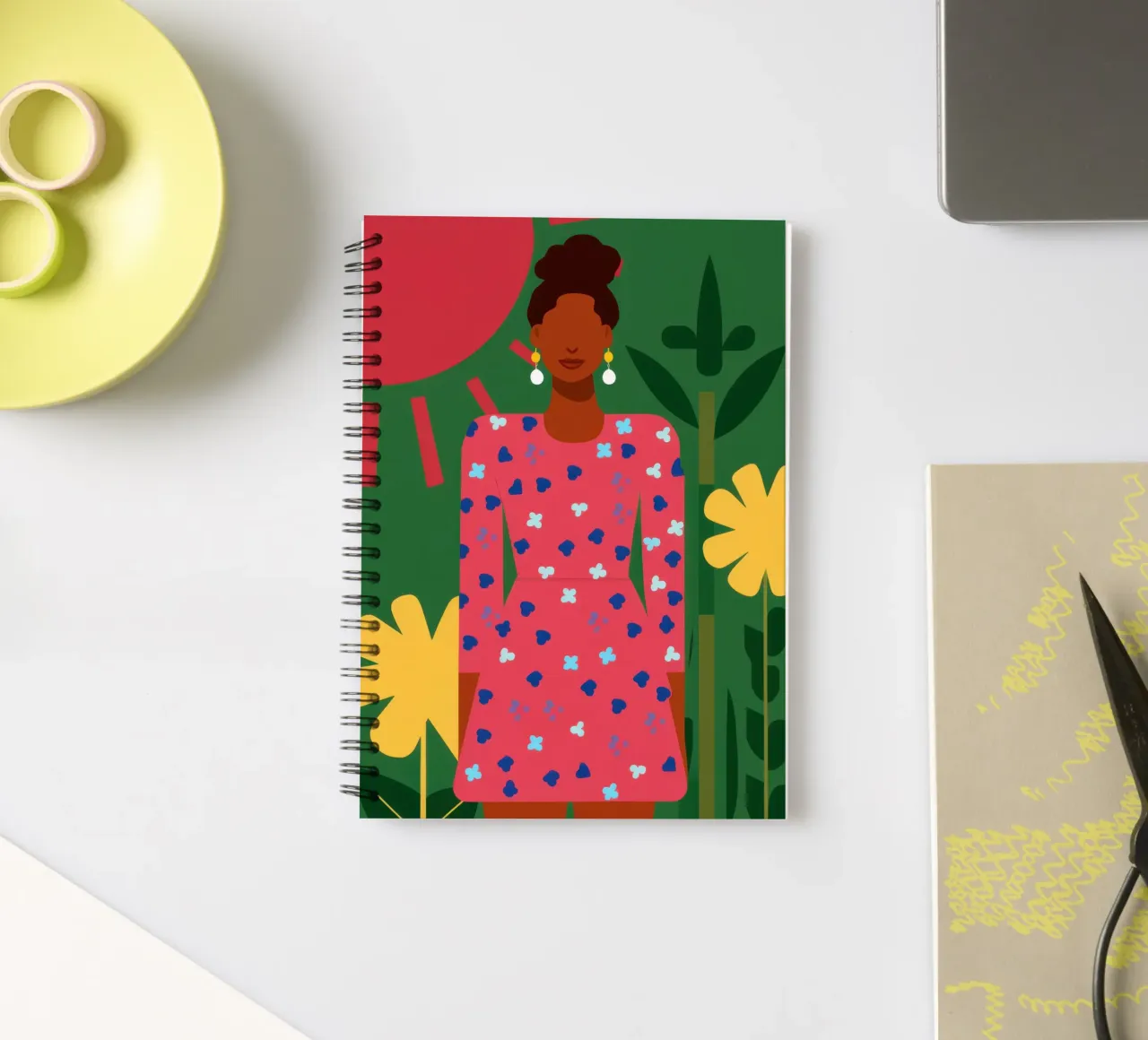 Floral Dress Poise spiral notebook by Veil Maya