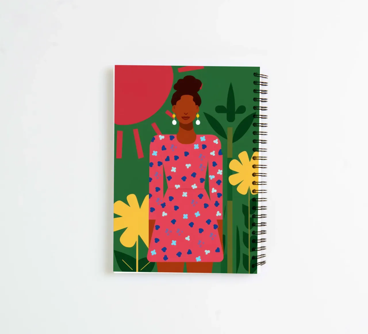 Floral Dress Poise spiral notebook by Veil Maya