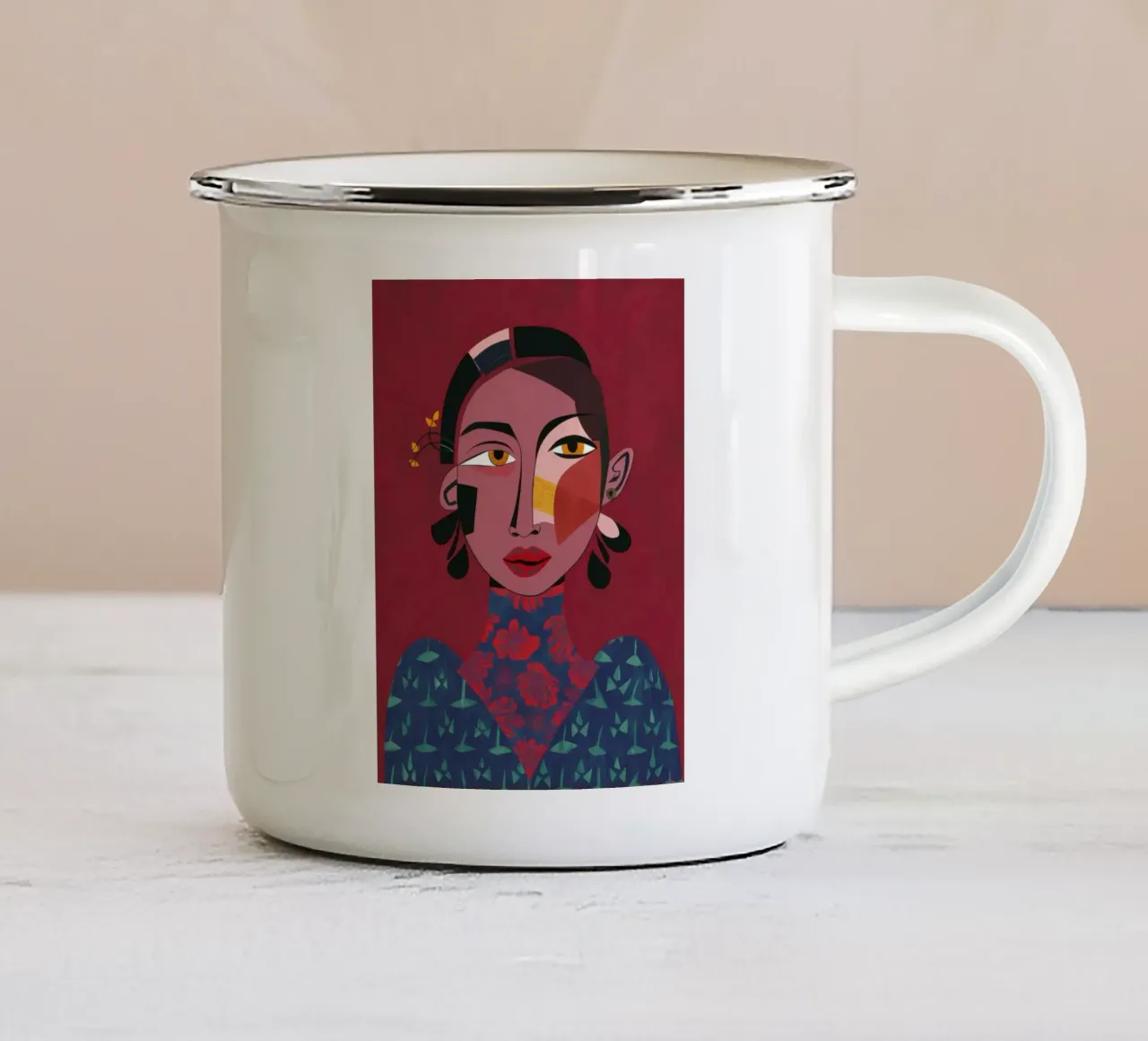 Granato Grace geometrico tazza in smalto da Prism Ritual