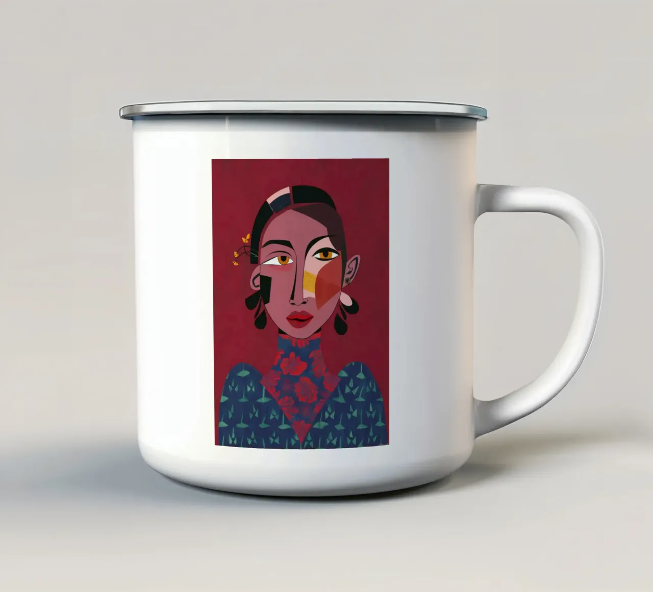 Granato Grace geometrico tazza in smalto da Prism Ritual