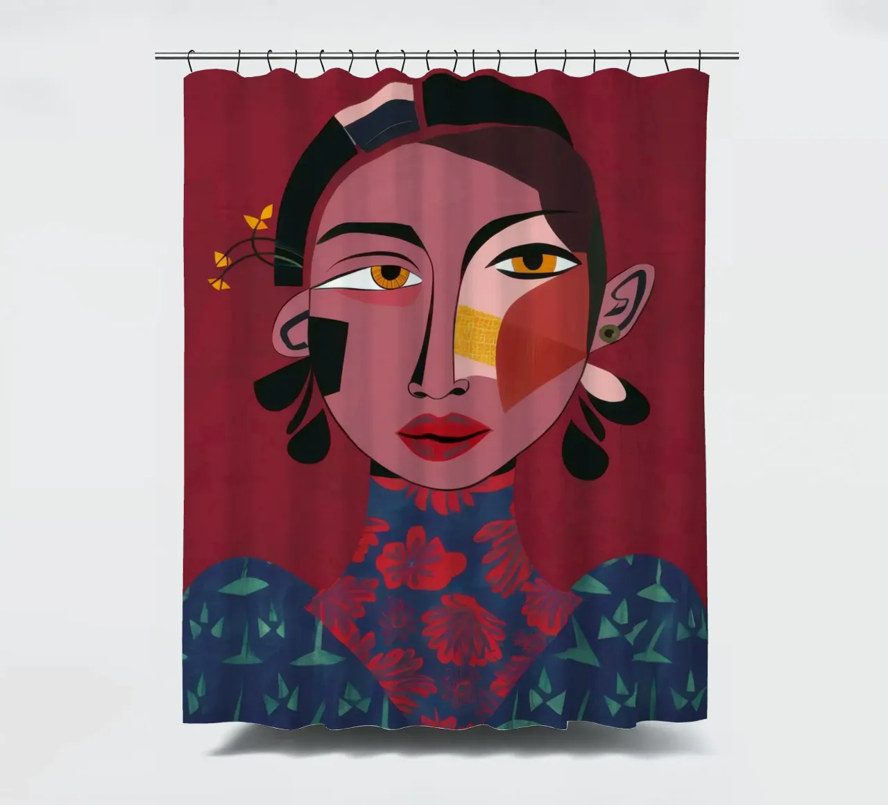 Granato Grace geometrico tenda da doccia da Prism Ritual