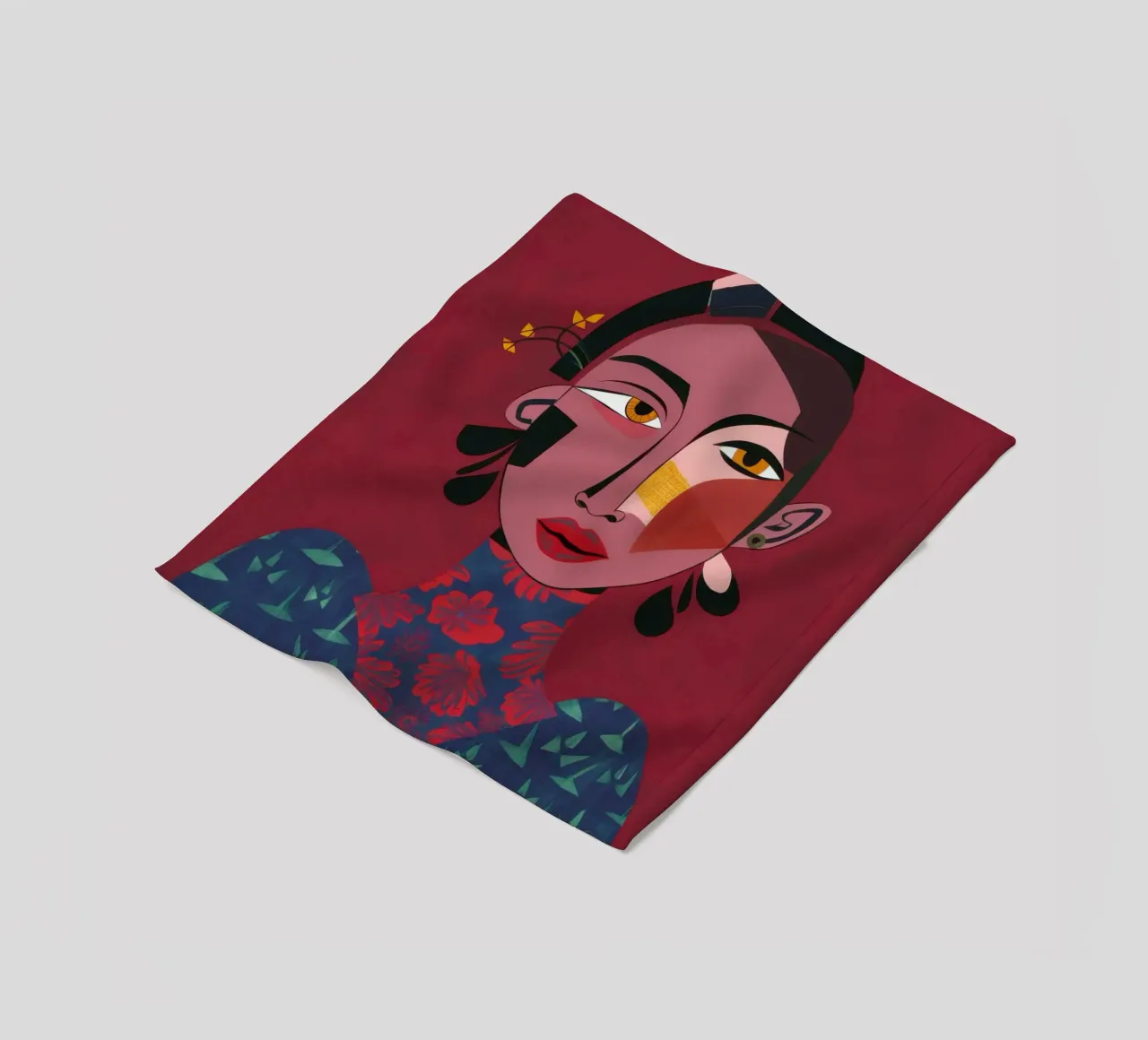 Garnet Geometric Grace fleece blanket by Prism Ritual
