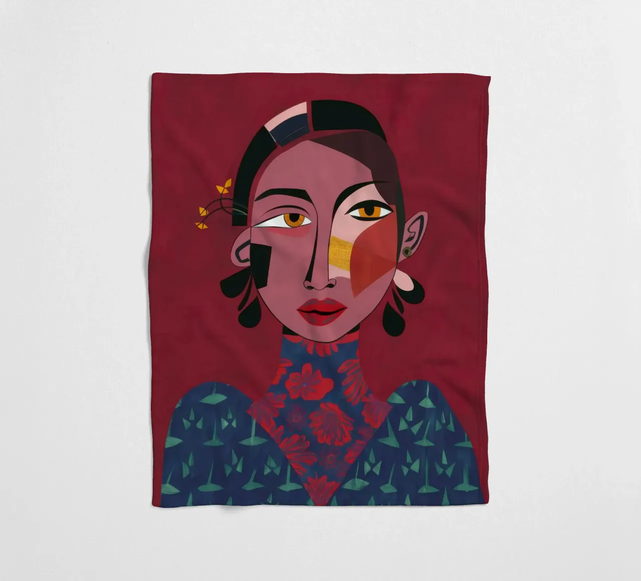 Garnet Geometric Grace fleece blanket by Prism Ritual