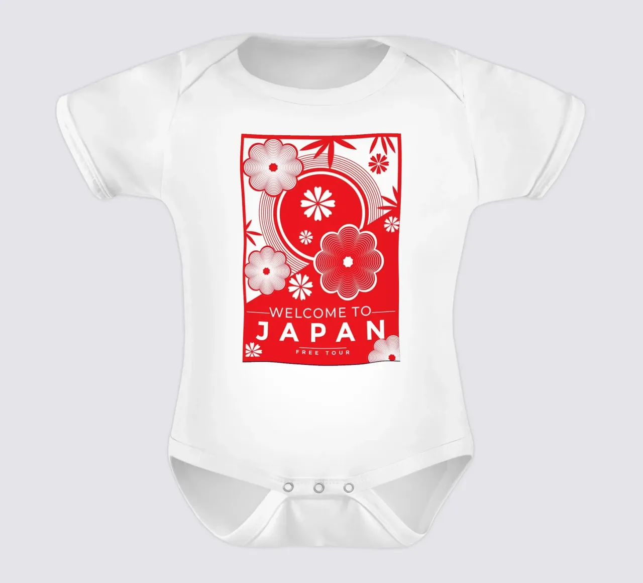 Poster dei ciliegi in fiore del Giappone body neonato maniche corte da James shop