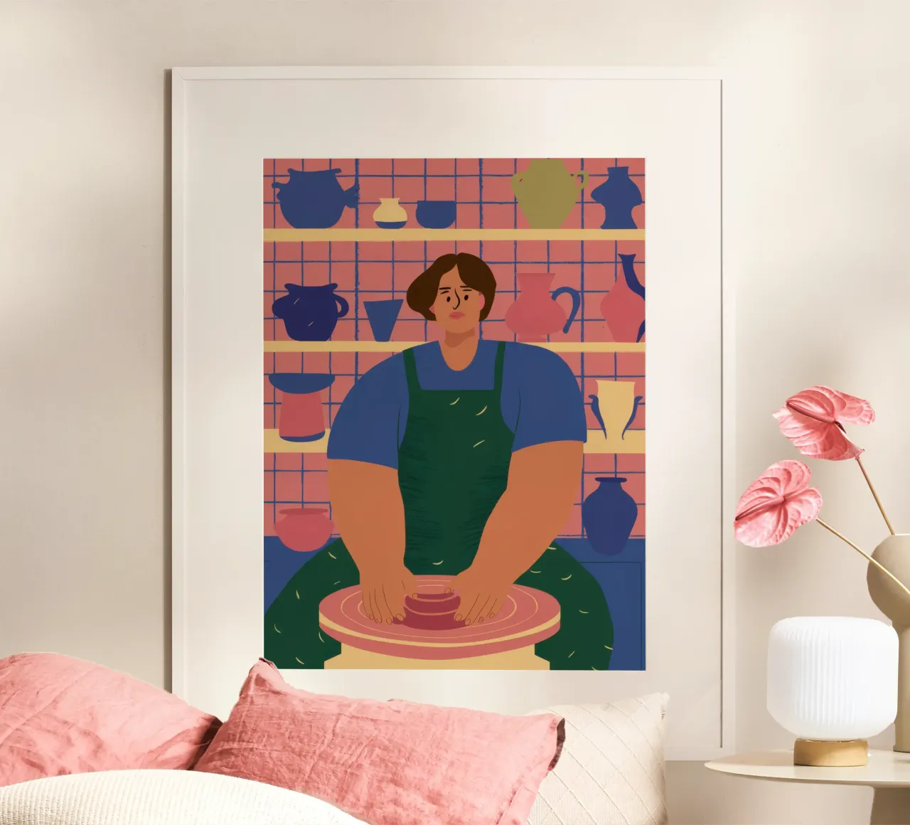 Anima di terra del vasaio poster con telaio in plastica da Prism Ritual