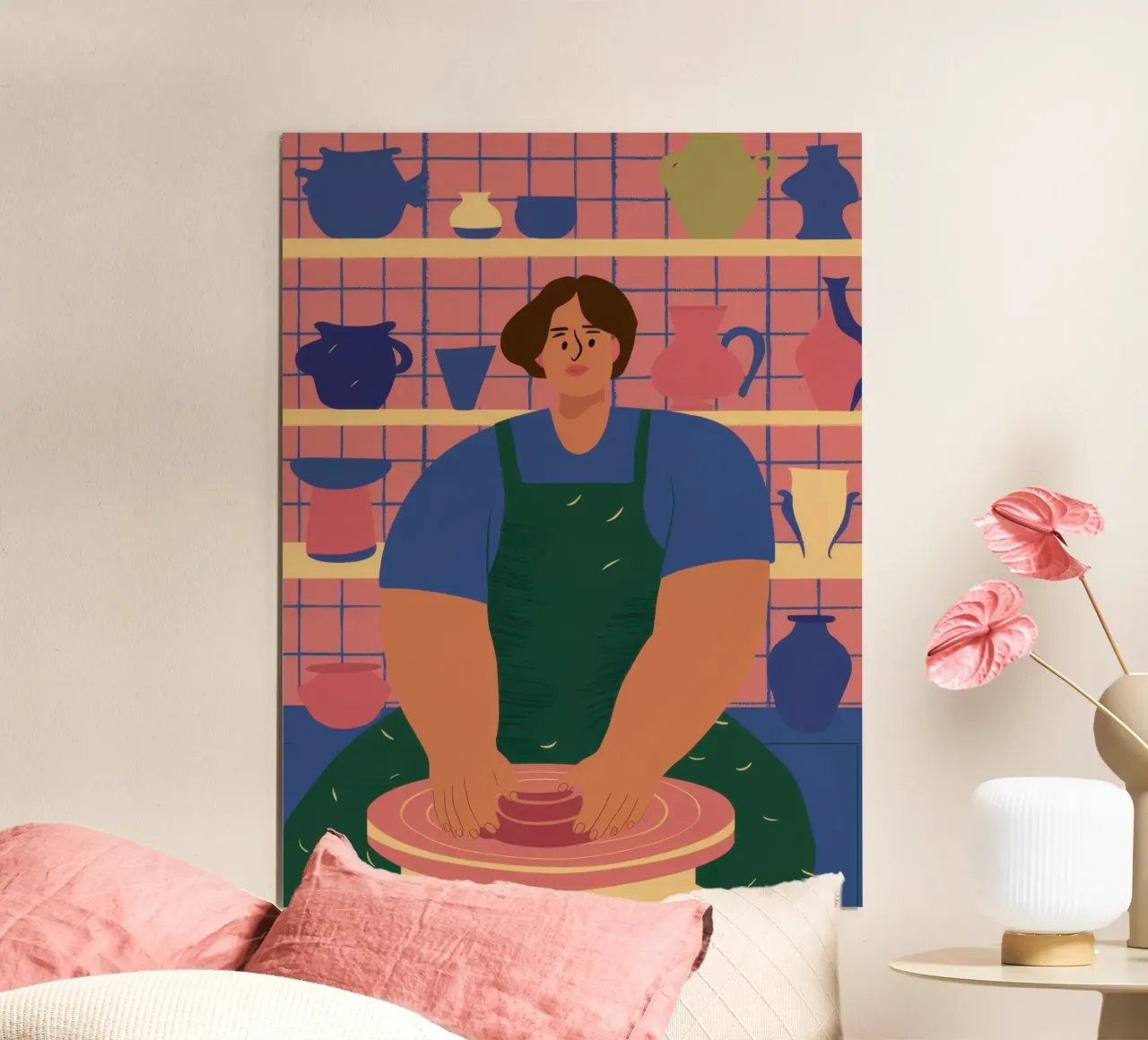 Anima di terra del vasaio poster con telaio in plastica da Prism Ritual