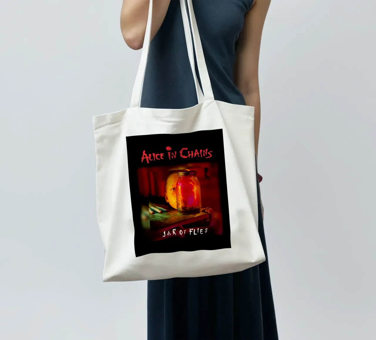 Alice in Chains Jar of Flies borsa in juta da Musadad Shop