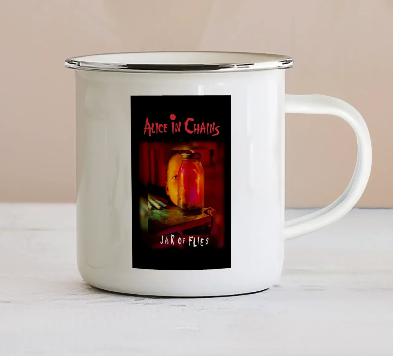 Alice in Chains Jar of Flies tazza in smalto da Musadad Shop