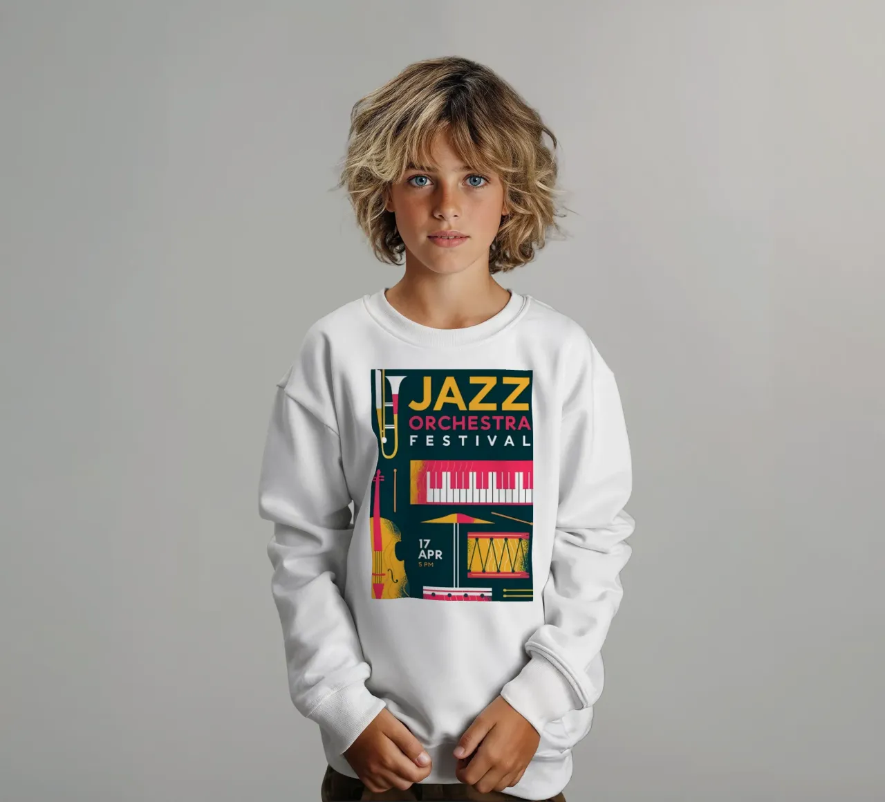Jazz orchestra festival poster felpa bambino da James shop