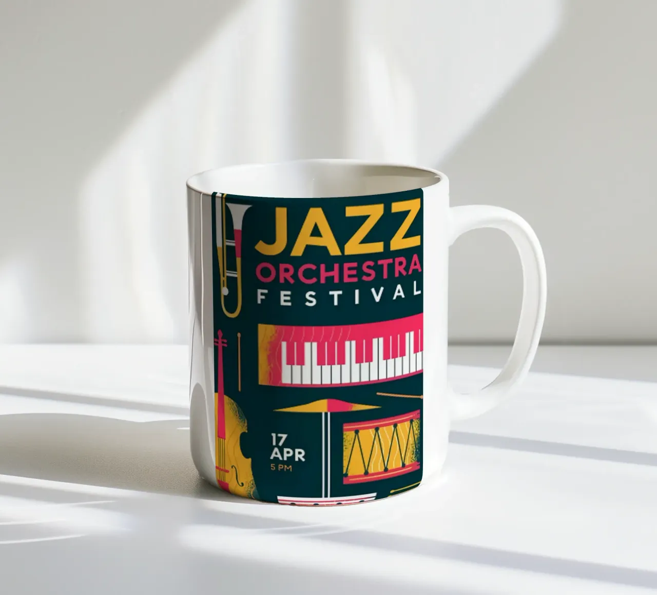 Jazz orchestra festival poster tazza in ceramica da James shop