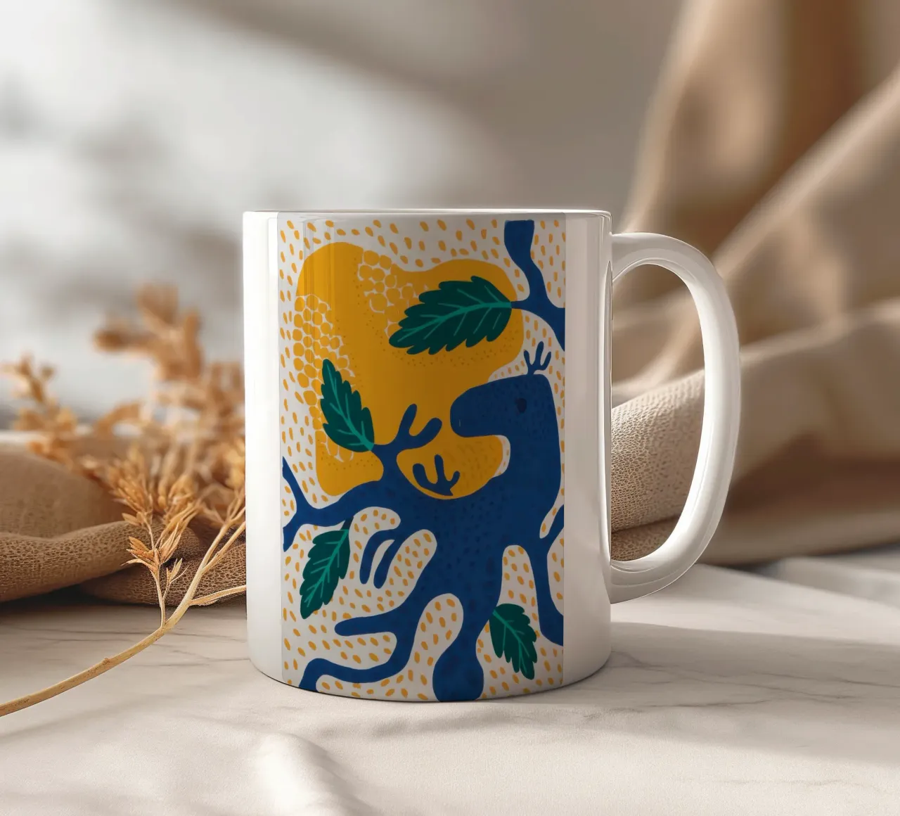 Orgoglio astratto del pavone tazza in ceramica da Veil Maya
